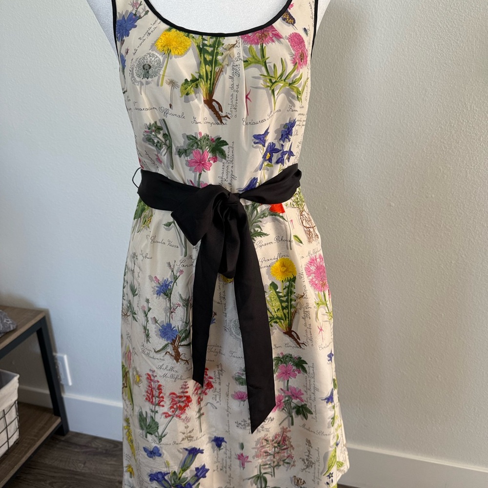 Moulinette Soeurs for Anthropologie Tulleries Floral Print Silk Dress 2